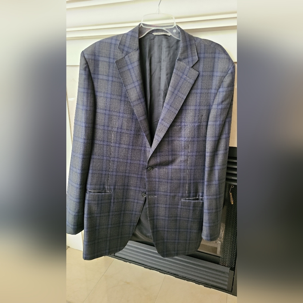 Like NEW Canali Italy Designer " 1934 " Plaid Sport Blazer Coat Jacket Size XL